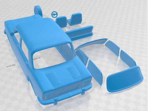 Simca 1000 Printable Car Model do druku 3D