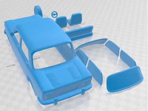 Simca 1000 Printable Car 3D Print Model