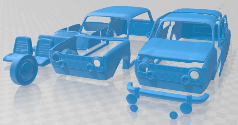 Simca 1000 Printable Car 3D Принт Модель .c4d .max .obj .3ds .fbx .stl .blend 