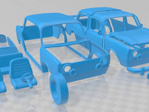 Simca 1000 Printable Car 3D Print Model