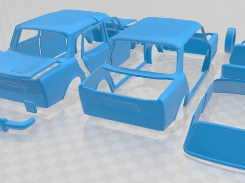Simca 1000 Printable Car 3D Print Model