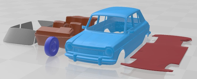 Simca 1100-1200 1974 Printable Car 3Dプリントモデル .c4d .max .obj .3ds .fbx .stl .blend 