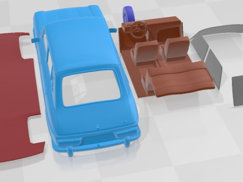Simca 1100-1200 1974 Printable Car 3Dプリントモデル