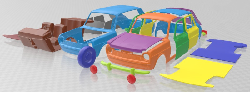 Simca 1100-1200 1974 Printable Car 3D प्रिंट मॉडल .c4d .max .obj .3ds .fbx .stl .blend 