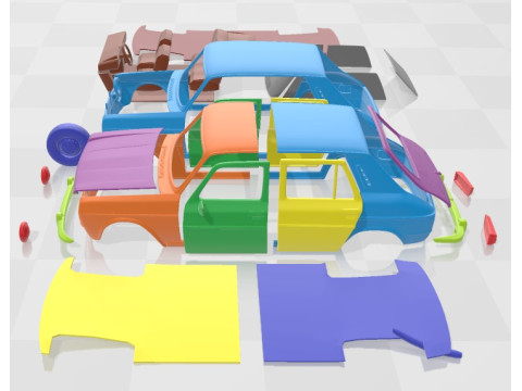 Simca 1100-1200 1974 Printable Car 3D प्रिंट मॉडल