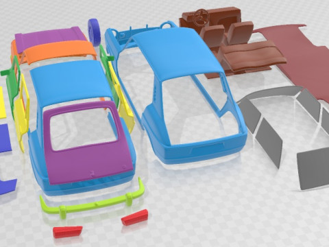 Simca 1100-1200 1974 Printable Car 3D प्रिंट मॉडल