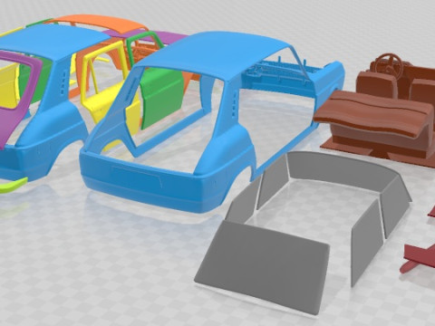 Simca 1100-1200 1974 Printable Car 3D प्रिंट मॉडल