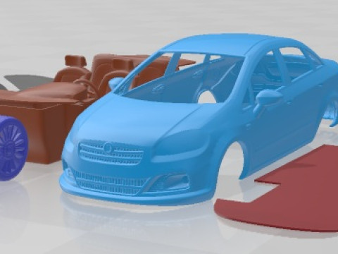 Fiat Linea 2013 Printable Car Modèles 3D en vedette
