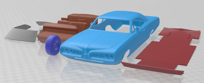 Dodge Coronet Hardtop Coupe 1970 Printable Car 3Dプリントモデル .c4d .max .obj .3ds .fbx .stl .blend 