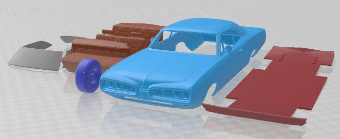 Dodge Coronet Hardtop Coupe 1970 Printable Car 3D Print Model .c4d .max .obj .3ds .fbx .stl .blend 