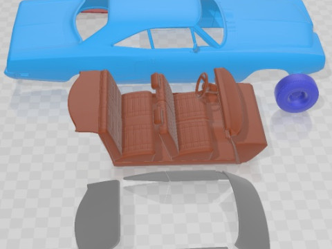 Dodge Coronet Hardtop Coupe 1970 Printable Car 3Dプリントモデル