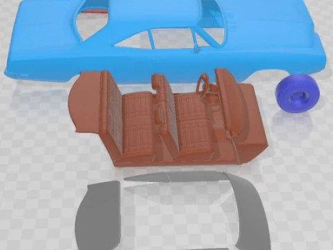 Dodge Coronet Hardtop Coupe 1970 Printable Car 3D Print Model