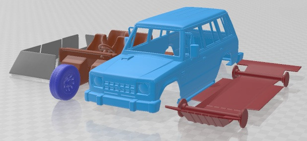 Mitsubishi Pajero Wagon 5door 1983 Printable Car 3D Print Model .c4d .max .obj .3ds .fbx .stl .blend 