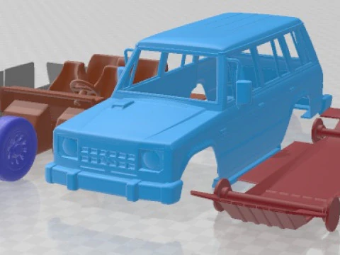 三菱 パジェロ ワゴン 5ドア 1983 印刷可能な車 3Dプリントモデル
