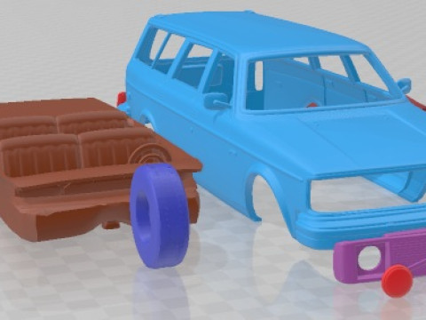 Volvo 245 Wagon 1975 Vers 2 Printable Car Modello di stampa 3D