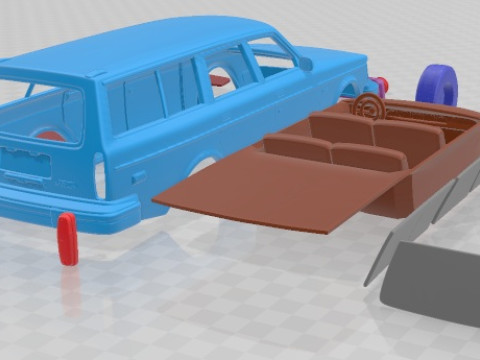 Volvo 245 Wagon 1975 Vers 2 Printable Car Modello di stampa 3D