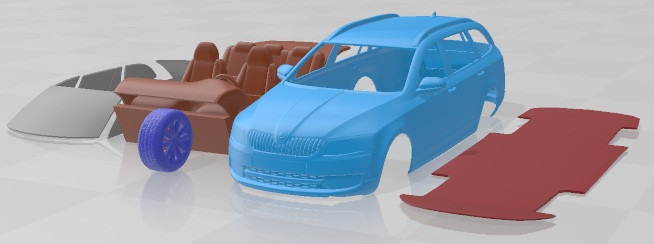 Skoda Octavia 2013 Combi Printable Car 3D Принт Модель .c4d .max .obj .3ds .fbx .stl .blend 