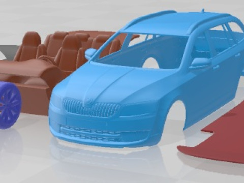 Skoda Octavia 2013 Combi Printable Car 3D-printmodel