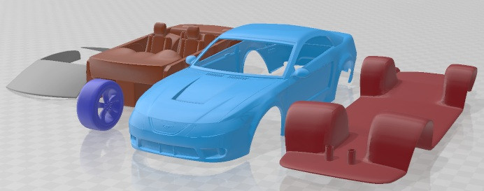 Mustang Cobra 2000 Printable Car Modelo de impresión 3D .c4d .max .obj .3ds .fbx .stl .blend 
