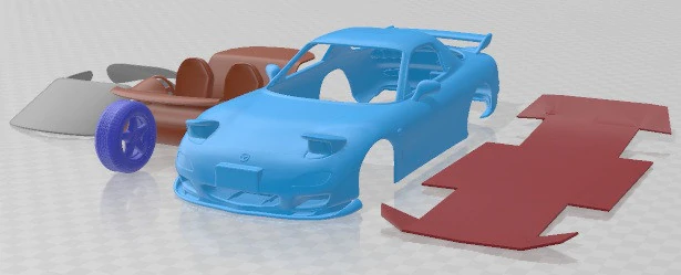 Mazda RX7 1999 Printable Car 3D Print Model .c4d .max .obj .3ds .fbx .stl .blend