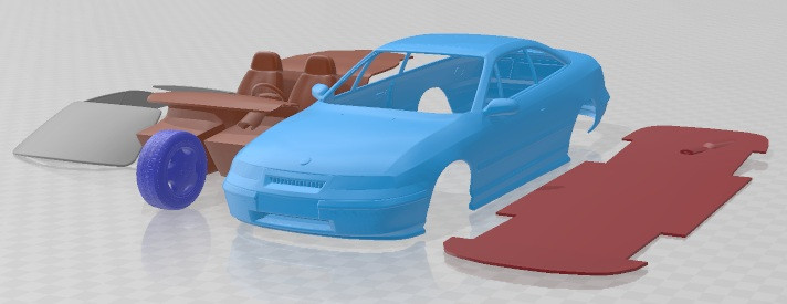 Opel Calibra 1990 Printable Car Modello di stampa 3D .c4d .max .obj .3ds .fbx .stl .blend 