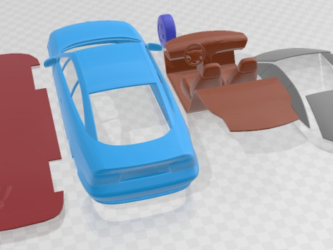 Opel Calibra 1990 Printable Car Modello di stampa 3D