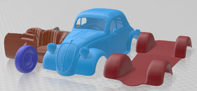 Fiat 500 Topolino 1936 Prinbable Car 3D printmodel .c4d .max .obj .3ds .fbx .stl .blend 