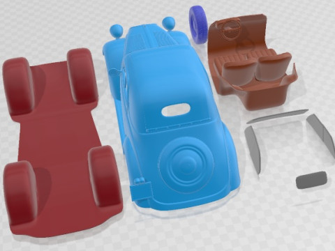 Fiat 500 Topolino 1936 Prinbable Car 3D printmodel