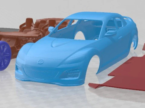 Carro imprim&iacute;vel Mazda RX 8 2008 Modelo de Impressão 3D