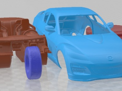 Mazda RX 8 2008 Printable Car 3D Baskı Modeli