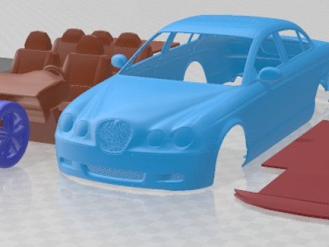 Jaguar S Type 2009 Printable Car Modelo de impresión 3D