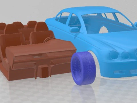 Jaguar S Type 2009 Printable Car 3D Print Model