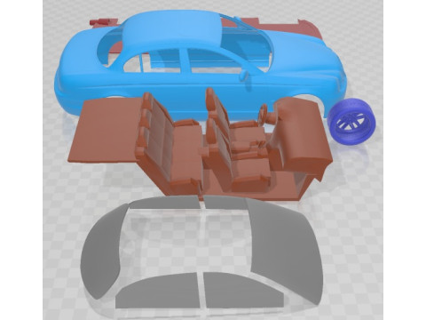 Jaguar S Type 2009 Printable Car 3Dプリントモデル