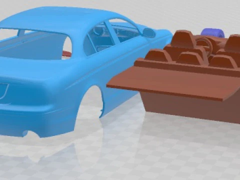 Jaguar S Type 2009 Printable Car 3D Print Model
