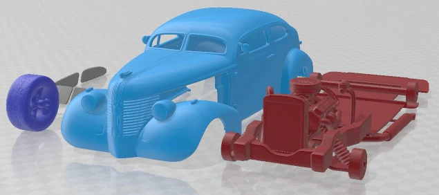 Pontiac Hotrod 1938 Printable Car 3D Print Model .c4d .max .obj .3ds .fbx .stl .blend 