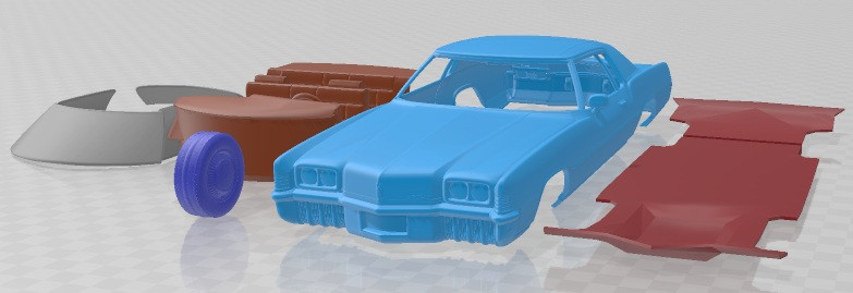 Oldsmobile Toronado Y57 1972 Printable Car 3Dプリントモデル .c4d .max .obj .3ds .fbx .stl .blend 