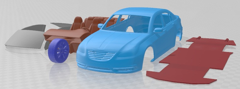 Chrysler 200 2011 Printable Car 3D Print Model .c4d .max .obj .3ds .fbx .stl .blend