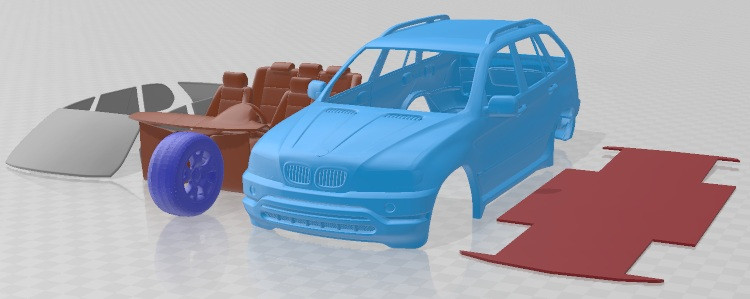 X5 E53 2000 Printable Car 3D Print Model .c4d .max .obj .3ds .fbx .stl .blend 