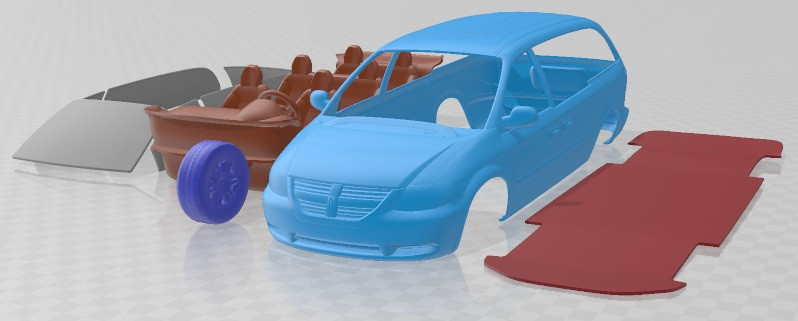 Dodge Grand Caravan 2004 Printable Car Model Cetak 3D .c4d .max .obj .3ds .fbx .stl .blend 