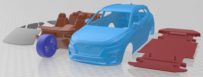 Hyundai Tucson N Line 2019 Printable Car 3D Print Model .c4d .max .obj .3ds .fbx .stl .blend 
