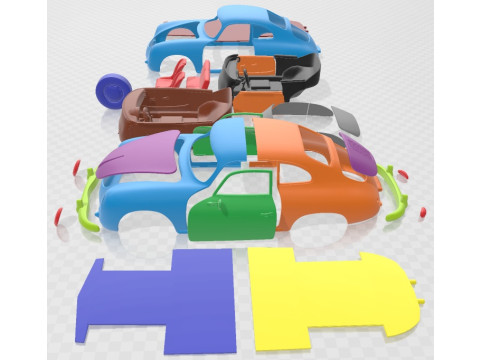 Porsche 356 A Coupe Printable Car 3D Print Model