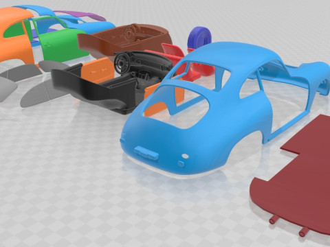 Porsche 356 A Coupe Printable Car 3D Print Model