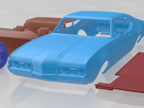 Oldsmobile Cutlass 442 3817 Holiday Coupe 1966 Printable Car 3D Print Model