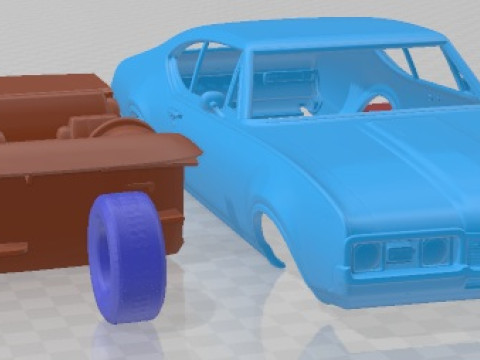 Oldsmobile Cutlass 442 3817 Holiday Coupe 1966 Printable Car 3D प्रिंट मॉडल