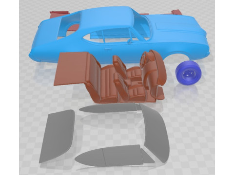 Oldsmobile Cutlass 442 3817 Holiday Coupe 1966 Printable Car 3D प्रिंट मॉडल