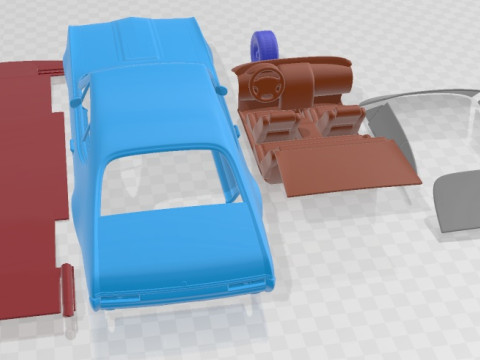 Oldsmobile Cutlass 442 3817 Holiday Coupe 1966 Printable Car 3D प्रिंट मॉडल