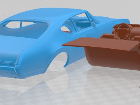 Oldsmobile Cutlass 442 3817 Holiday Coupe 1966 Printable Car 3D प्रिंट मॉडल