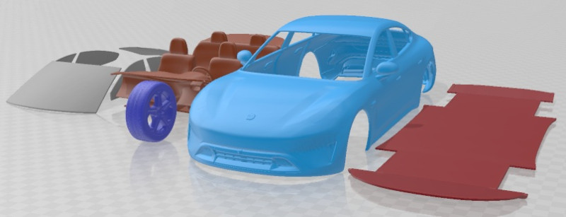 Xiaomi SU7 2024 Printable Car 3D-printmodel .c4d .max .obj .3ds .fbx .stl .blend 