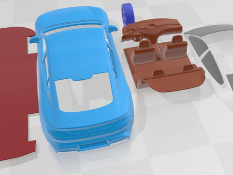 Xiaomi SU7 2024 Printable Car 3D-printmodel