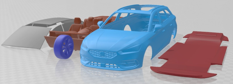 Seat Leon Sportstourer FR 2020 Printable Car Modello di stampa 3D .c4d .max .obj .3ds .fbx .stl .blend 